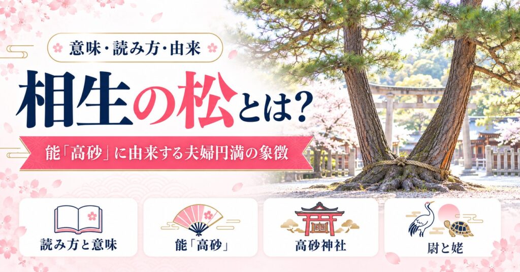 相生の松とは？意味・読み方と能「高砂」に由来する夫婦円満の象徴を解説