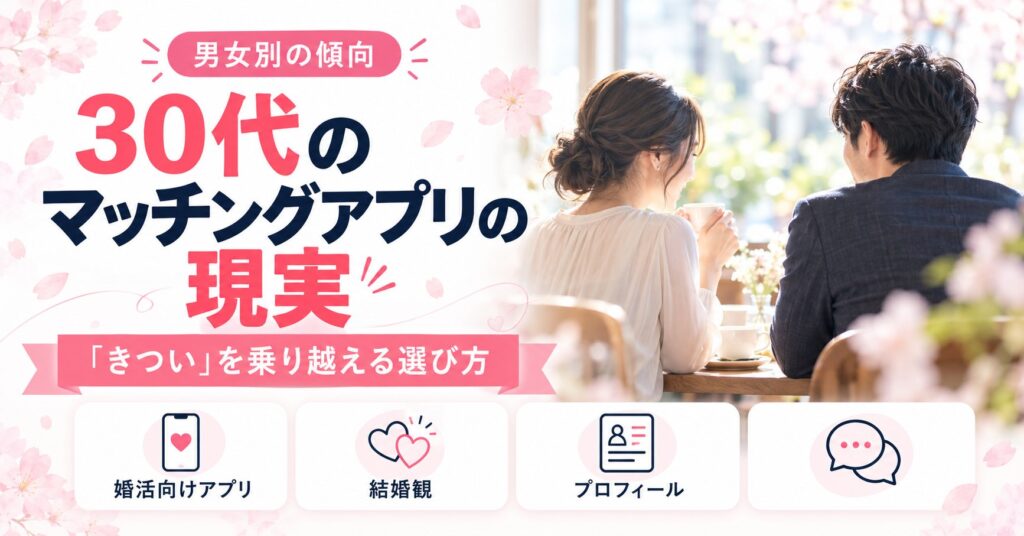 30代のマッチングアプリの現実｜男女別の傾向と「きつい」を乗り越える選び方