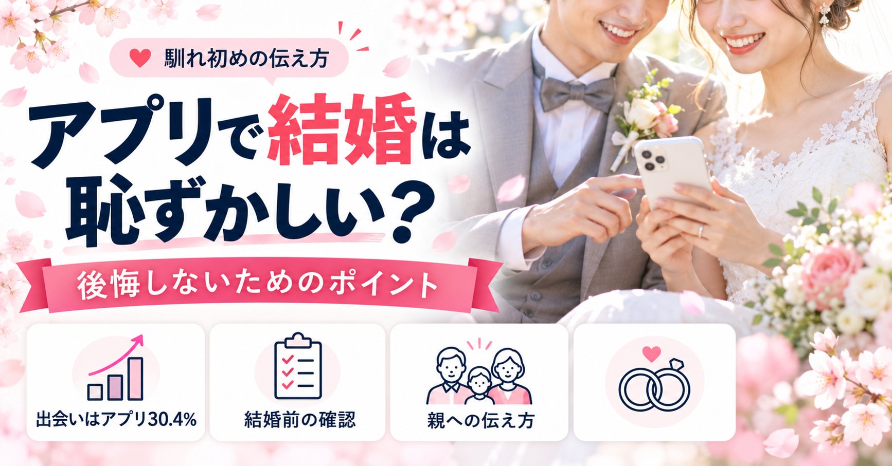 マッチングアプリで結婚は恥ずかしい？後悔しないためのポイントと馴れ初めの伝え方